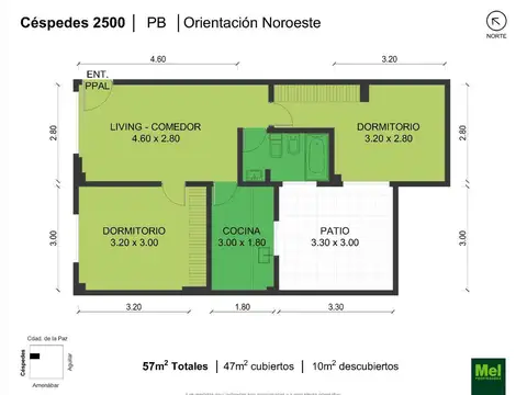 Cespedes 2500, Piso PB