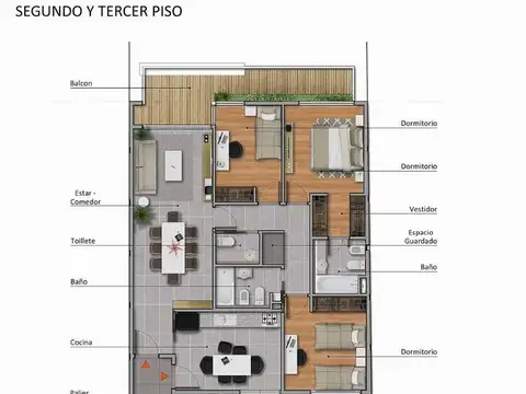 Departamento 4 ambientes con 2 baños