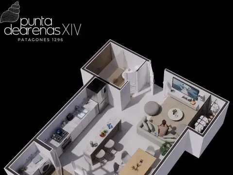 Departamento Monoambiente con 1 baño