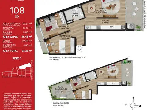 Venta Apartamento 2 Dorm Con Patio Rosso Marzo2028