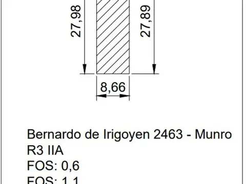 TERRENO DE 8,66X27,89 Aprox.