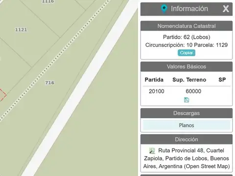 Campo de 14 has. en Cuartel Zapiola apto ganadería y agrícola, Lobos, pcia de Buenos Aires