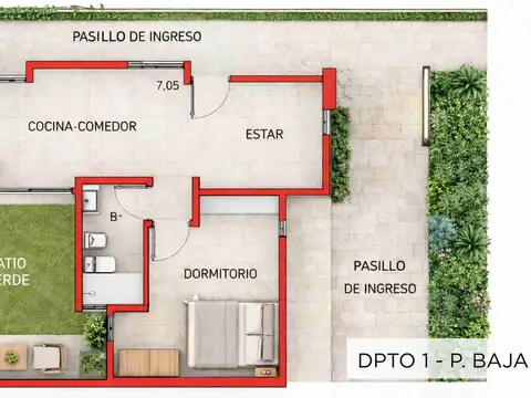 Departamento en Venta de 2 ambientes