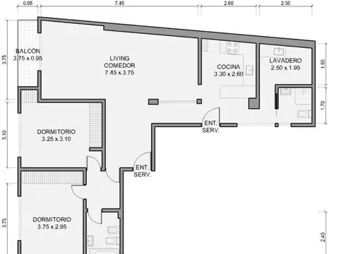 Departamento en Venta de 3 ambientes