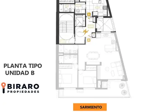 Departamento 2 ambientes con 1 baño