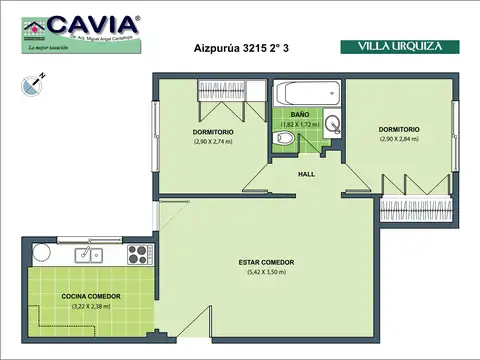 3 ambientes. lateral luminoso con cocina comedor independiente. Split en living. Apto crédito