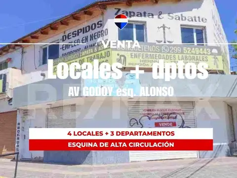 VENTA LOCALES , UNO en ESQUINA y TRES DPTOS 
