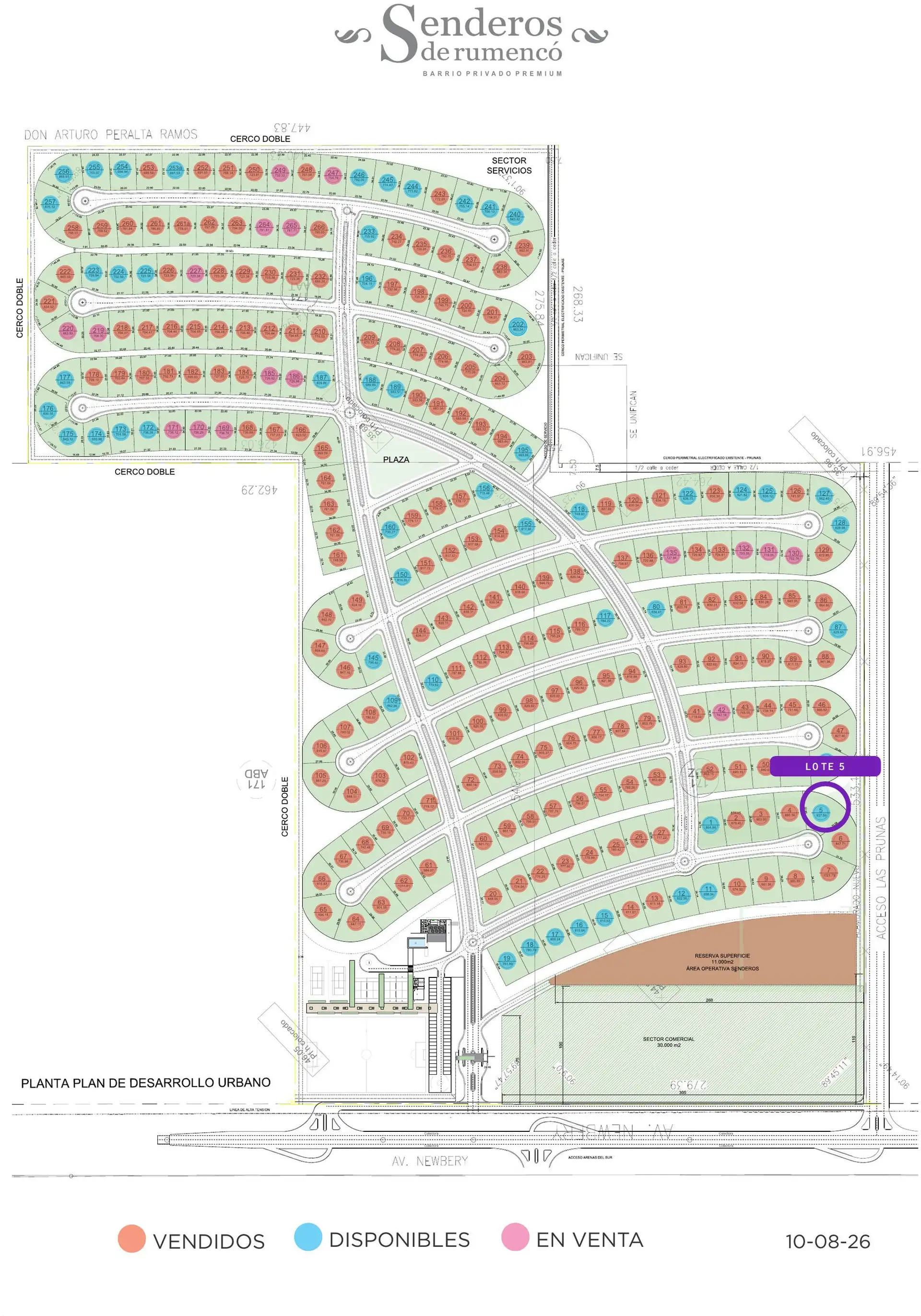 VENTA LOTE 937 m² SENDEROS DE RUMENCO