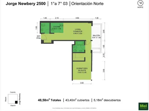 Jorge Newbery 2500, Piso 1