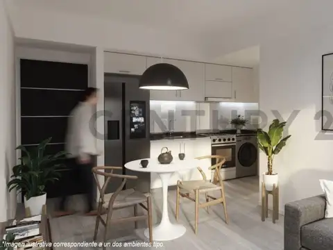 Departamento 2 ambientes con 1 baño