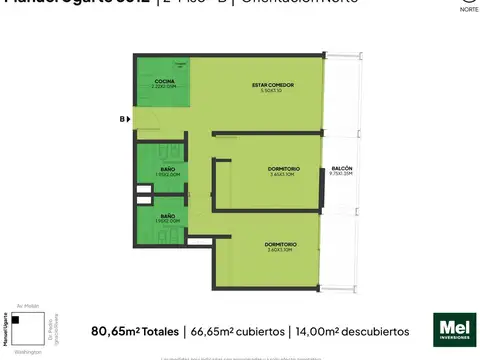 Manuel Ugarte 3600, Piso 2°