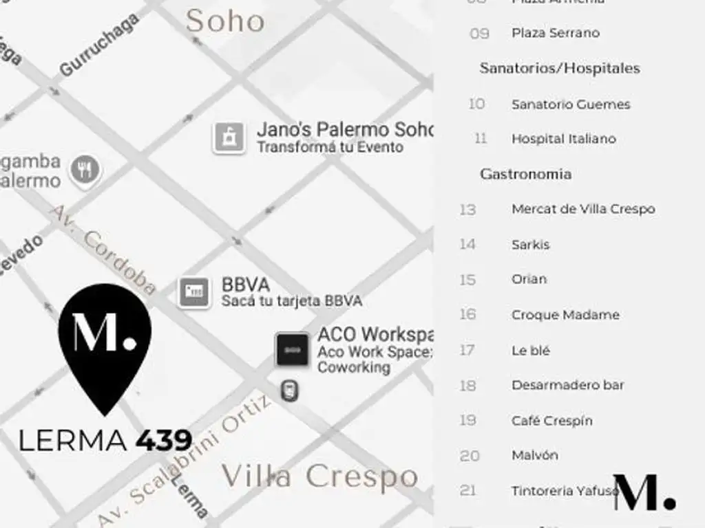 Lerma 439 de  1 y 2 Dormitorios