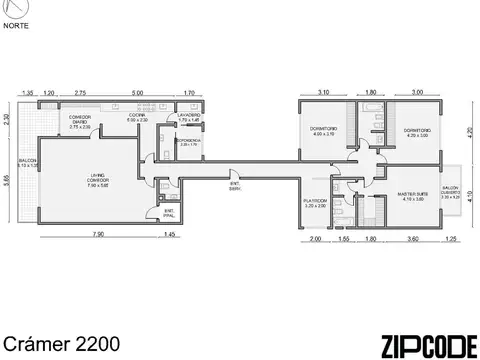 Departamento 4 ambientes con 3 baños