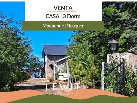VENTA CASA 3 DORMITORIOS EN MOQUEHUE CON VISTA AL LAGO