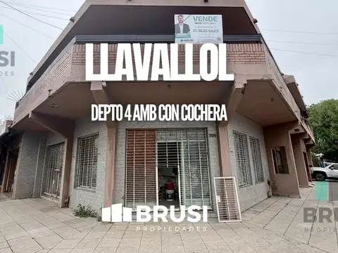 PISO 4 AMBIENTES EN VENTA EN LLAVALLOL CON COCHERA Y QUINCHO