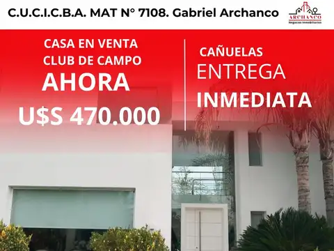 casa en venta club de campo las cañuelas 5 ambientes