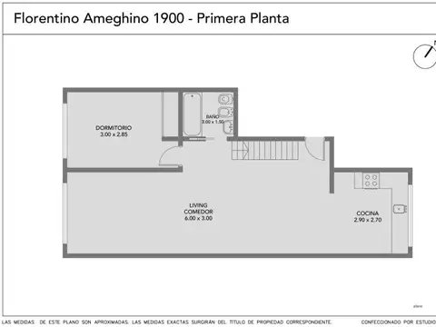 Departamento 3 ambientes con 1 baño