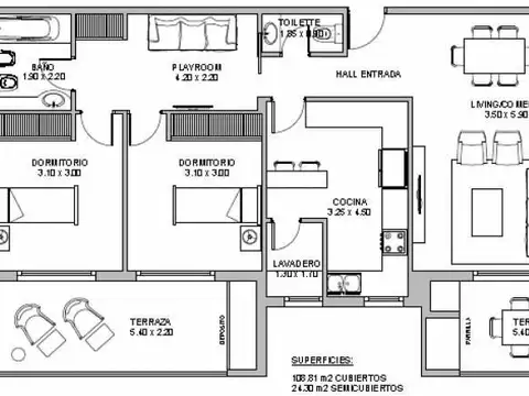 Departamento en Venta con 2 cocheras