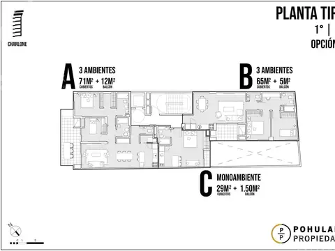 Departamento Monoambiente con 1 baño