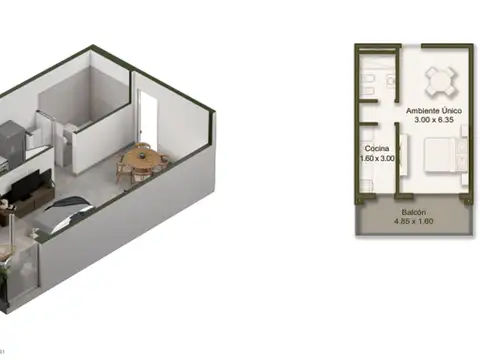 Departamento en Venta de Monoambiente