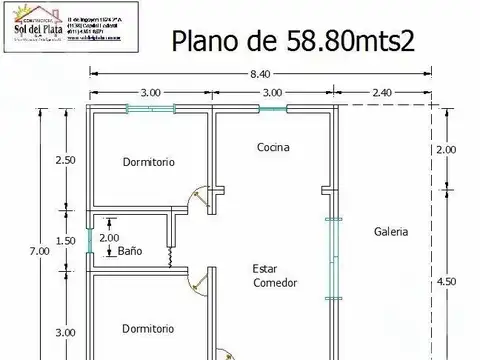 Casa 3 ambientes con 1 baño