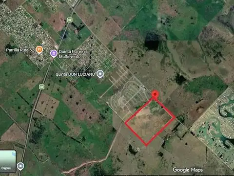 Fracción de 57 has en venta en Ezeiza, Canning, con acceso desde Ruta 52.