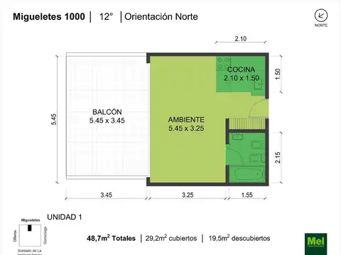 Migueletes 1000, Piso 12