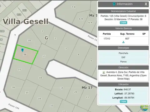 Terreno / Lote en venta de 607m2 ubicado en Zona Sur