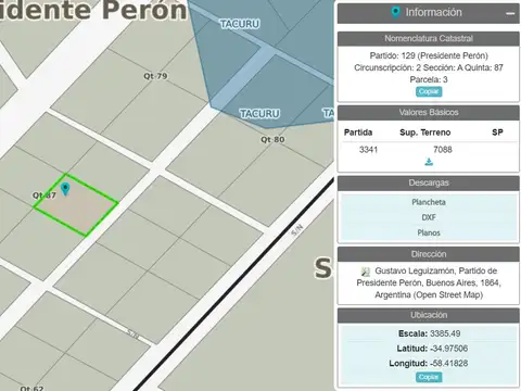 Lote en venta en Chacras de San Vicente B° El Ministro