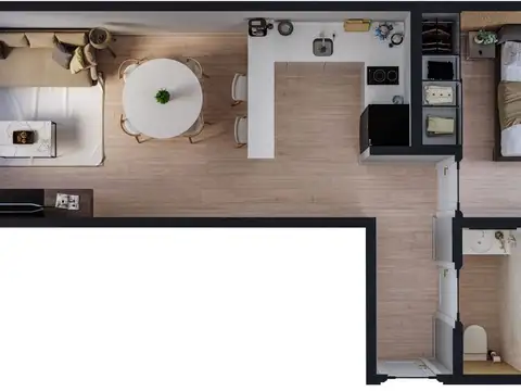 Departamento en Venta de 1 dormitorio