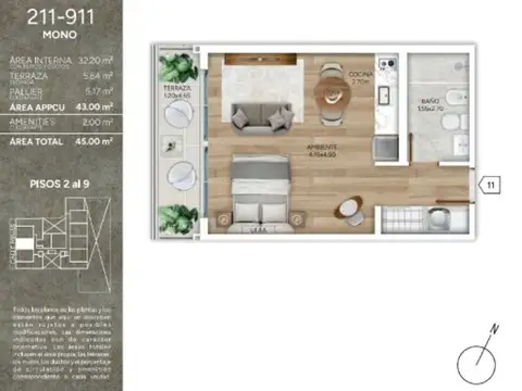Departamento en Venta de Monoambiente