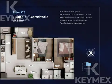 Departamento en Venta de 1 dormitorio