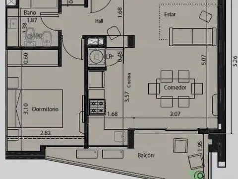 Departamento en Venta de 2 ambientes