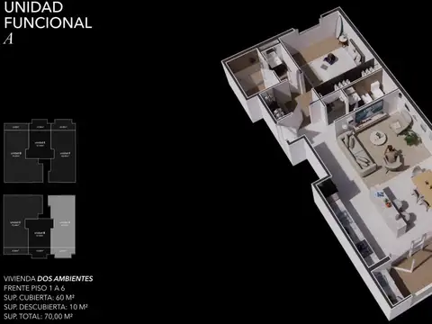 Departamento 2 ambientes en Pozo