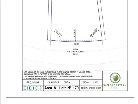 Terreno en Venta de 863,0 m2