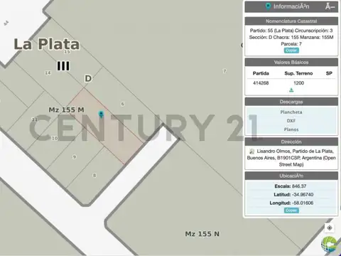 Venta de Lote en Lisandro Olmos, La Plata