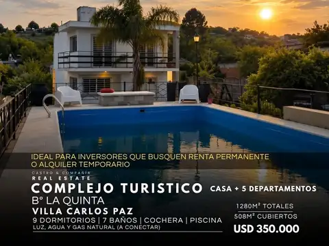 Venta complejo de viviendas con renta en villa carlos paz