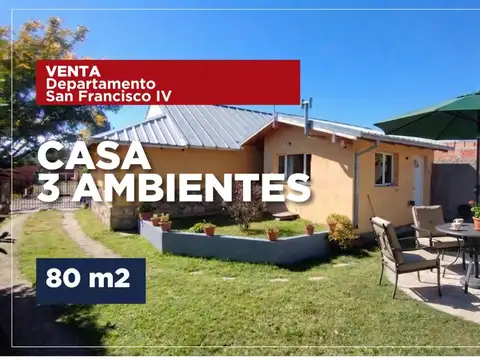 Casa 3 ambientes en venta en San Francisco 4TO