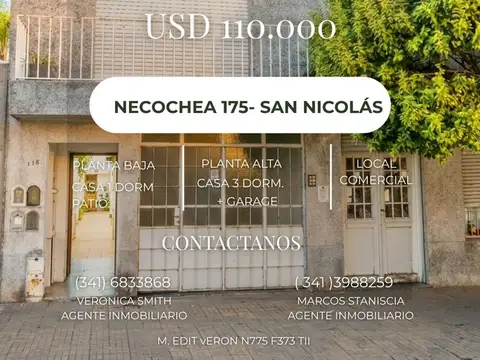Venta 2 casas en 1 y Local. Ideal Inversión.