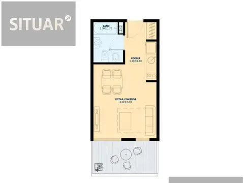 Departamento en Venta de Monoambiente