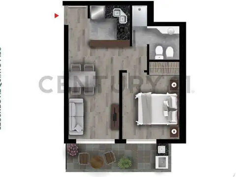 Venta departamento un dormitorio Barrio Martin con balcón. F