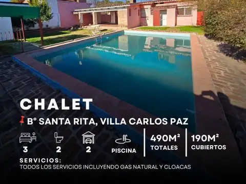 Venta Chalet De 3 Dormitorios C/ Pileta Y Todos Los Servicios En Barrio Santa Rita, Villa Carlos Paz