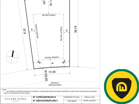 Terreno en Venta de 748,0 m2
