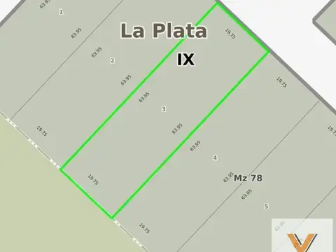 Terreno en Venta de 1263,0 m2