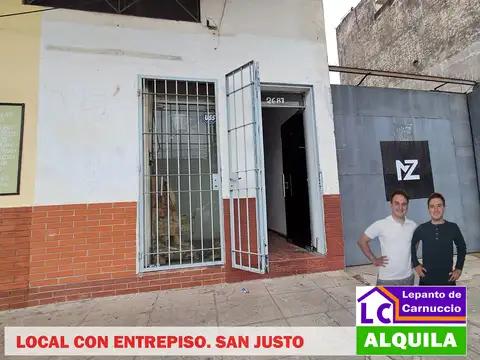 MUY BUEN LOCAL CON ENTREPISO EN ALQUILER. SOBRE ARIETA AL 2.600 EN SAN JUSTO CENTRO.