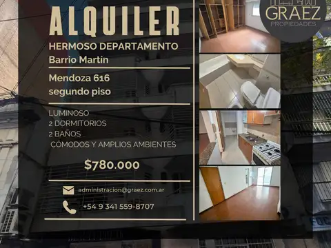 Amplio Departamento de Categoría 2 Dorm. Mendoza 616