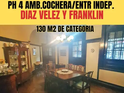 Depto.tipo casa de 4 ambientes en Venta en Caballito 