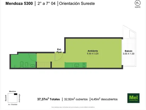 Mendoza 5300, Piso 7