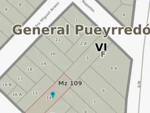Terreno en Venta 1.039  mts Frente