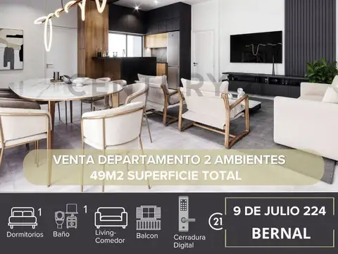 VENTA DEPARTAMENTO 2 AMBIENTES BERNAL CENTRO